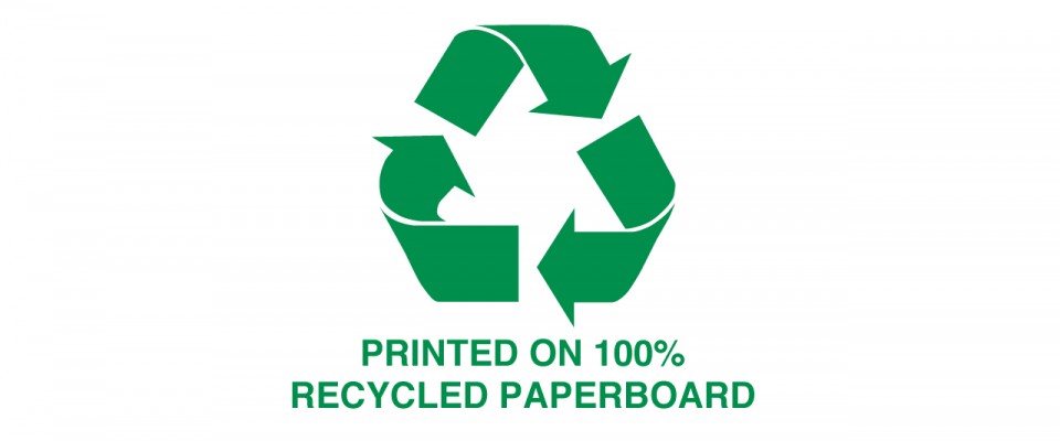 100 recycled paperboard